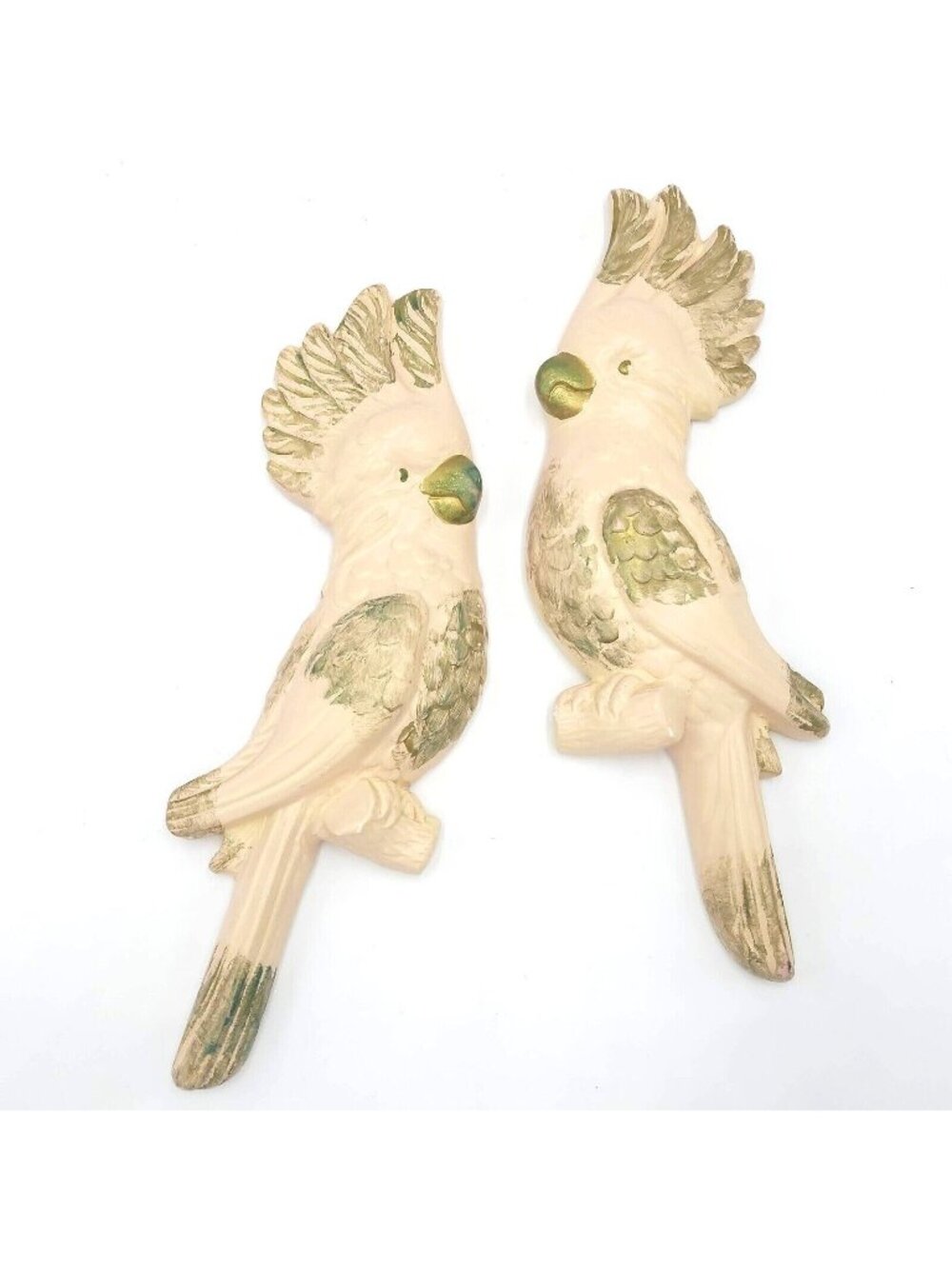 Vintage Miller Studio Cockatoo Parrot Wall Plaques - Set of 2